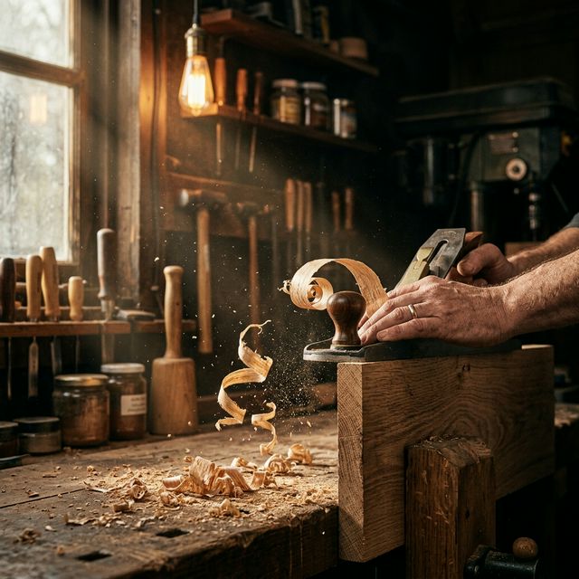 El Arte — Virutas de madera en taller